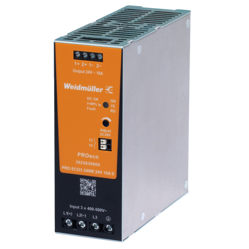 Weidmuller PROeco Power Supply, power supply, switch-mode power supply unit, 240 W, 10 A Weidmuller PROeco Power Supply, power supply, switch-mode power supply unit, 240 W, 10 A