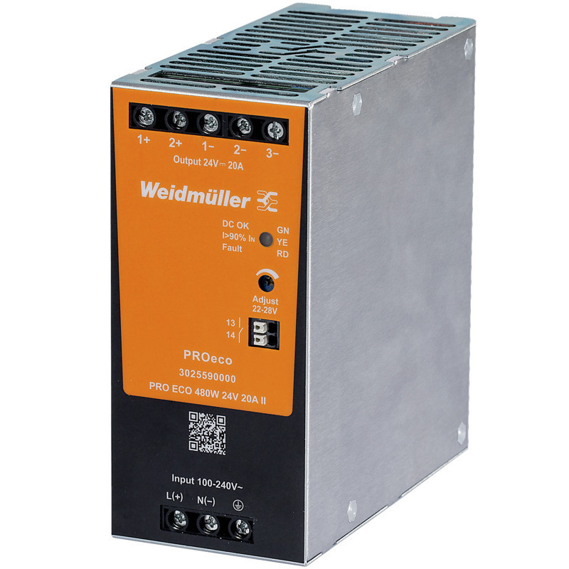 Weidmuller PROeco Power Supply, power supply, switch-mode power supply unit, 480 W, 20 A Weidmuller PROeco Power Supply, power supply, switch-mode power supply unit, 480 W, 20 A