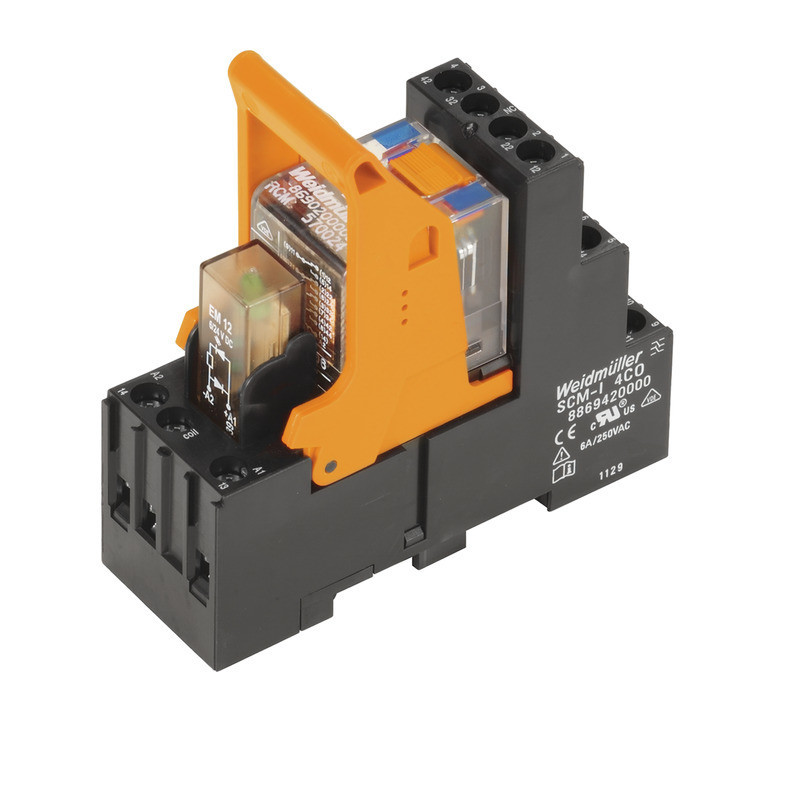 Weidmuller Relay Module, 24 V DC, green led, 4 co contact with test button (agni)