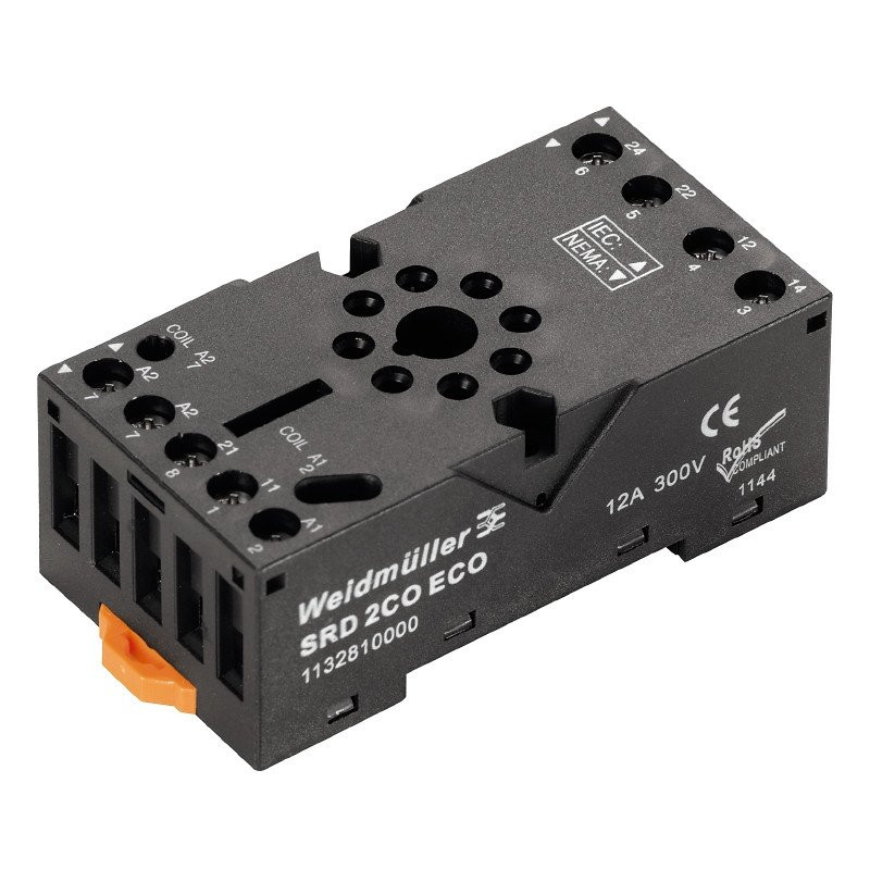 Weidmuller Relay socket ip2 2 co contact 12 A screw connection