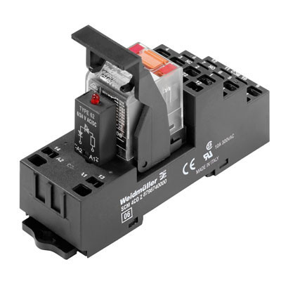 Weidmuller RIDERSERIES RCM Relay Module, 230 V ac, red led, 4 co contact with test button (agni)