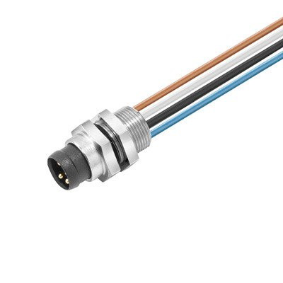 Weidmuller Round plug ,built-in (with cable) pin M8 snap no. of poles: 4 0.5