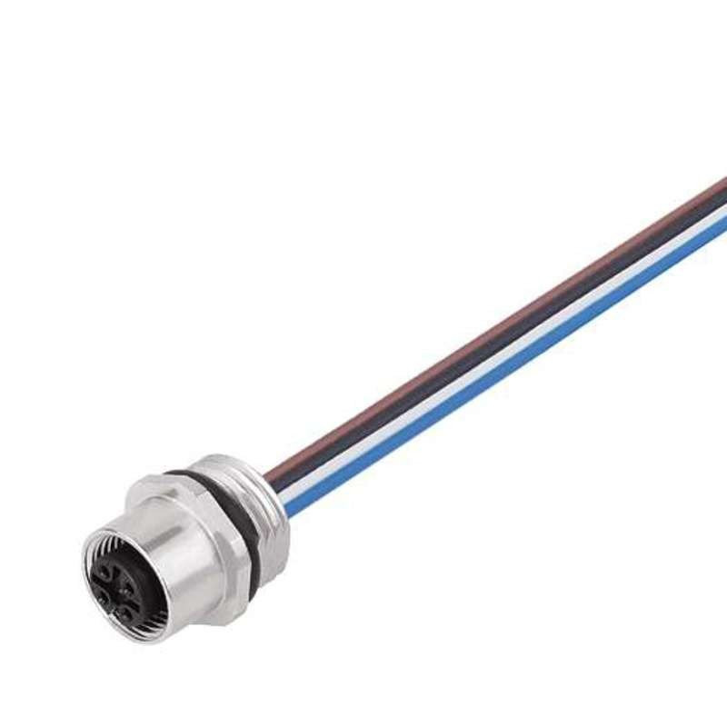 Weidmuller Round plug ,built-in (with cable) socket M12 no. of poles: 4 0.2 M