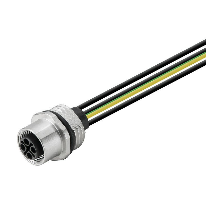 Weidmuller Round plug ,built-in (with cable) socket M12 no. of poles: 4 0.2 M