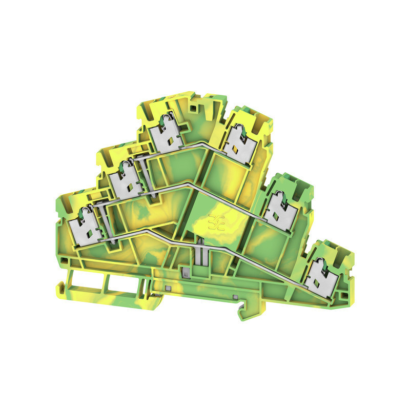 Weidmuller S-Series Multi-Tier modular terminal, snap in, green/yellow, 2.5 MM², number of