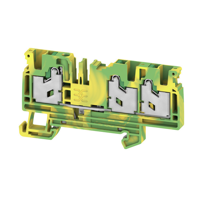 Weidmuller S-Series Pe Terminal, snap in, green/yellow, 4 MM², 1000 V, number of connectio Weidmuller S-Series Pe Terminal, snap in, green/yellow, 4 MM², 1000 V, number of connectio