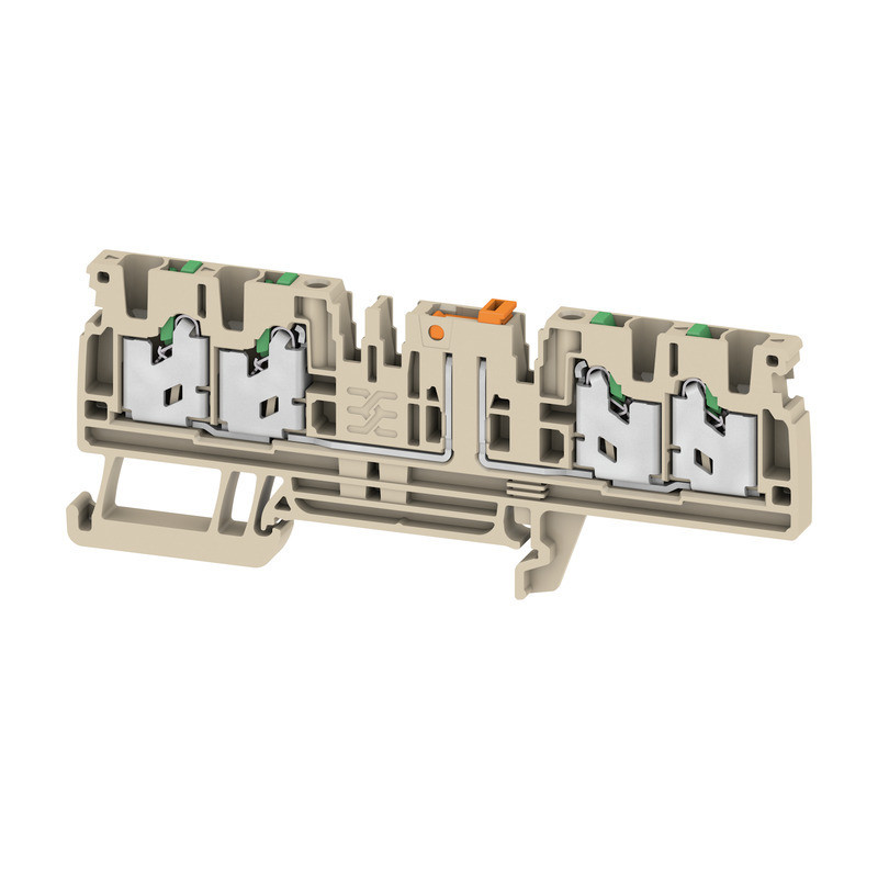 Weidmuller S-Series Test-Disconnect terminal, snap in, dark beige, 2.5 MM², 20 A, 500 V, N