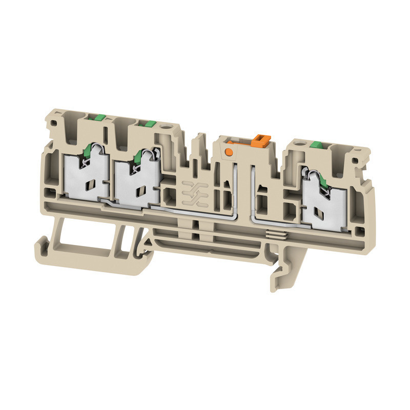 Weidmuller S-Series Test-Disconnect terminal, snap in, dark beige, 2.5 MM², 24 A, 500 V, N