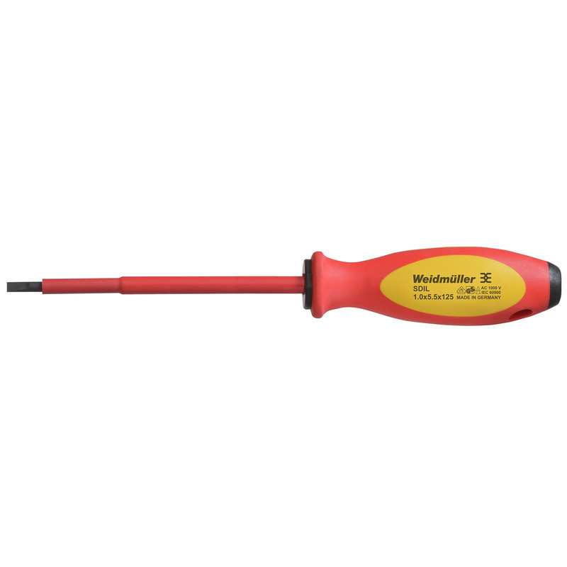 Weidmuller Slotted Screwdriver, blade thickness (a): 1 MM, blade width (B): 5.5 M