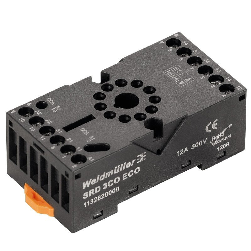 Weidmuller SRD eco 3co relay socket ip20 3 co contact 12 A screw connection