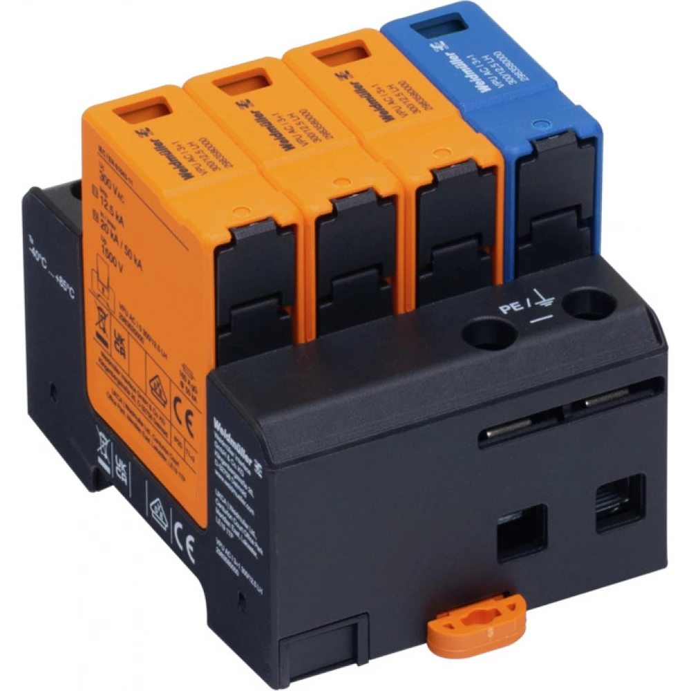 Weidmuller VPU series Combined Surge arrester ac (type 1+2), mains voltage: 230 V / 400 V, L