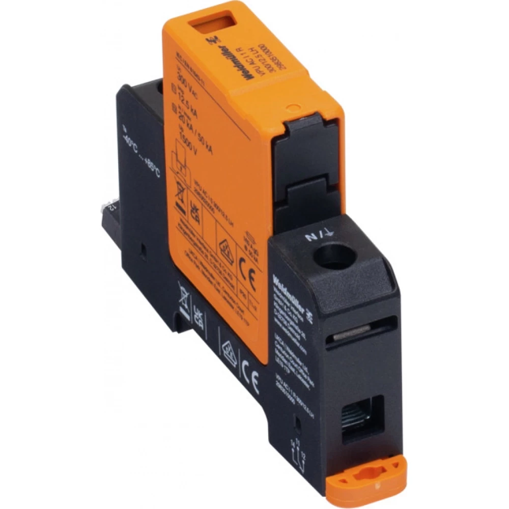 Weidmuller VPU series Combined Surge arrester ac (type 1+2), mains voltage: 230 V / 400 V, L