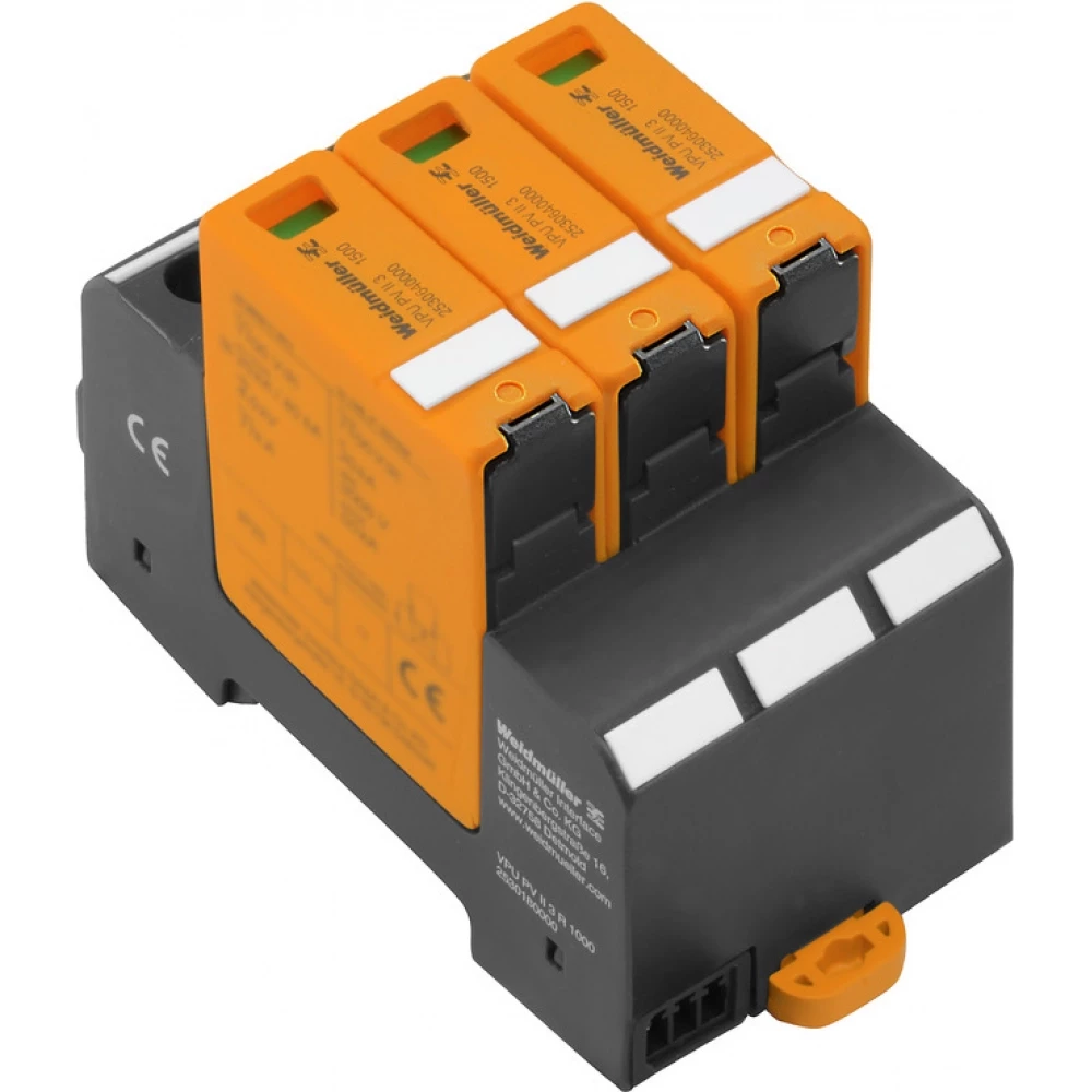 Weidmuller Combined Surge arrester PV (type 1+2), DC, rated voltage (DC): 1500 V,