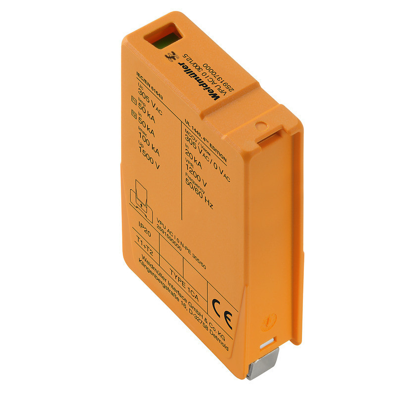 Weidmuller VPU series Combined Surge arrester ac (type 1+2), mains voltage: , low voltage ne