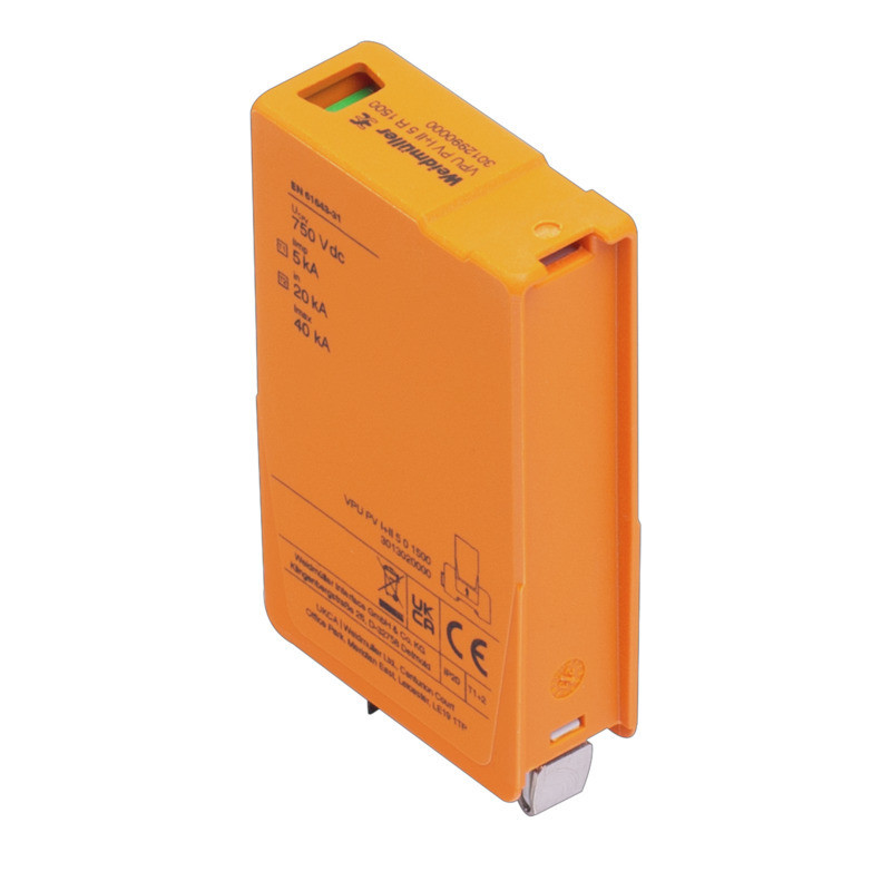 Weidmuller VPU series Combined Surge arrester PV (type 1+2), DC, rated voltage (DC): 1500 V,
