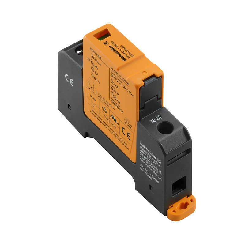Weidmuller VPU series Surge Arrester ac (type 2), mains voltage: 230 V / 400 V, low voltage