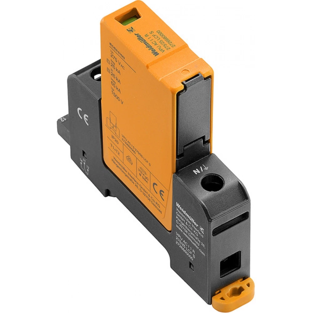 Weidmuller VPU series Combined Surge arrester ac (type 1+2), mains voltage: 230 V / 400 V, L