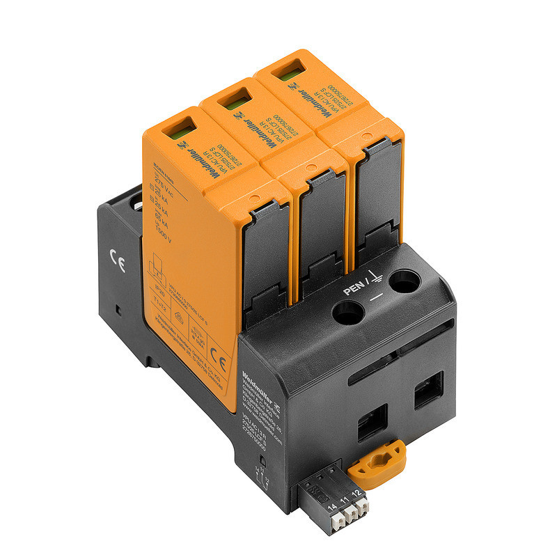 Weidmuller VPU series Combined Surge arrester ac (type 1+2), mains voltage: 230 V / 400 V, L