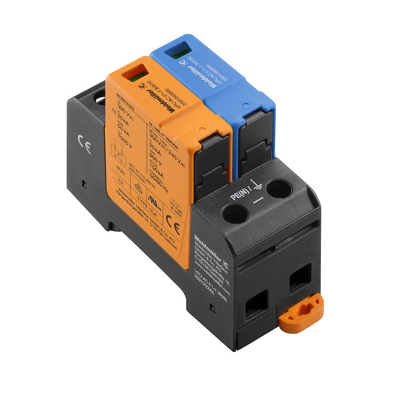 Weidmuller VPU series Surge Arrester ac (type 2), mains voltage: 230 V / 400 V, low voltage