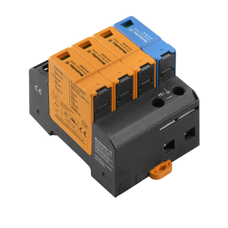 Weidmuller VPU series Surge Arrester ac (type 2), mains voltage: 230 V / 400 V, low voltage