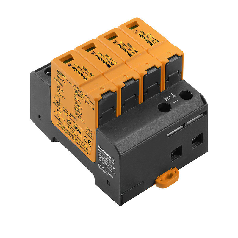 Weidmuller VPU series Surge Arrester ac (type 2), mains voltage: , low voltage network: TN-C