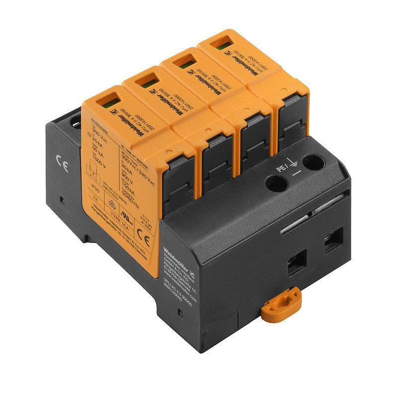 Weidmuller VPU series Surge Arrester ac (type 2), mains voltage: 230 V / 400 V, low voltage