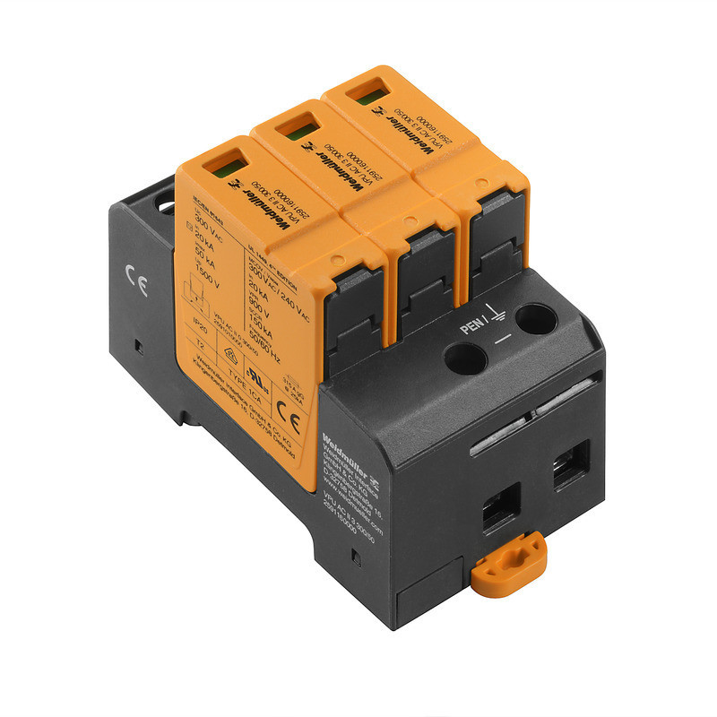 Weidmuller VPU series Surge Arrester ac (type 2), mains voltage: 230 V / 400 V, low voltage