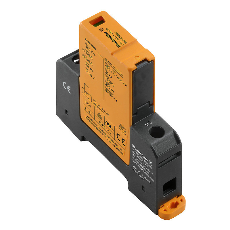 Weidmuller VPU series Combined Surge arrester ac (type 1+2), mains voltage: 400 V / 690 V, L