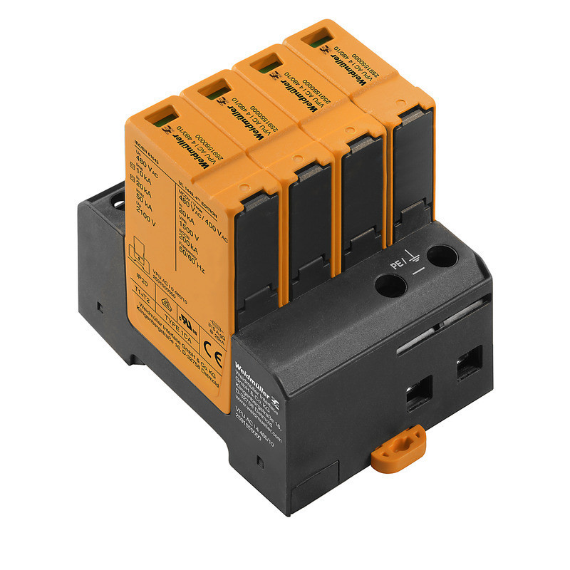 Weidmuller VPU series Combined Surge arrester ac (type 1+2), mains voltage: 400 V / 690 V, L