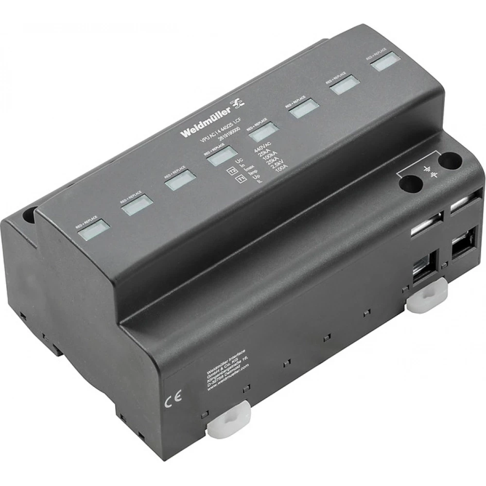 Weidmuller VPU series Combined Surge arrester ac (type 1+2), mains voltage: 400 V / 690 V, L