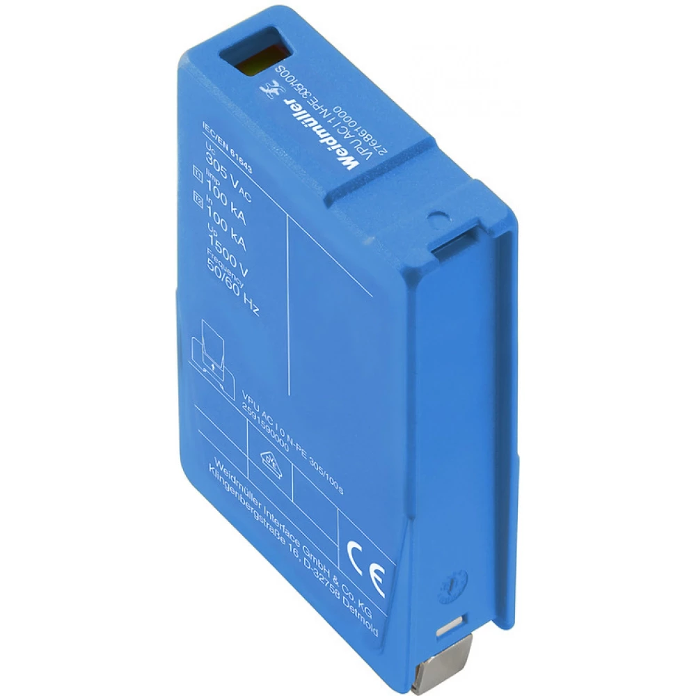 Weidmuller VPU series Surge Arrester ac (type 2), mains voltage: , low voltage network: TT N