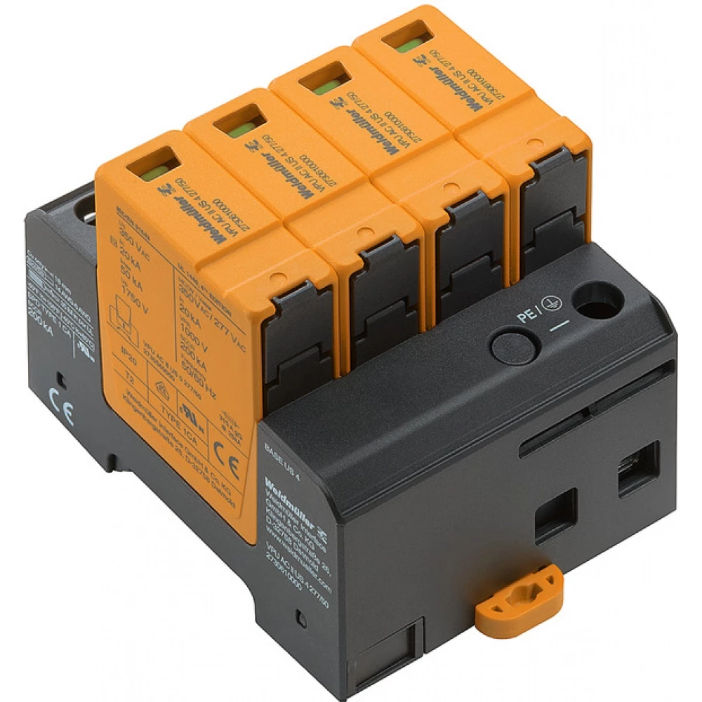 Weidmuller VPU series Surge Arrester ac (type 2), mains voltage: 277 V / 480 V, low voltage