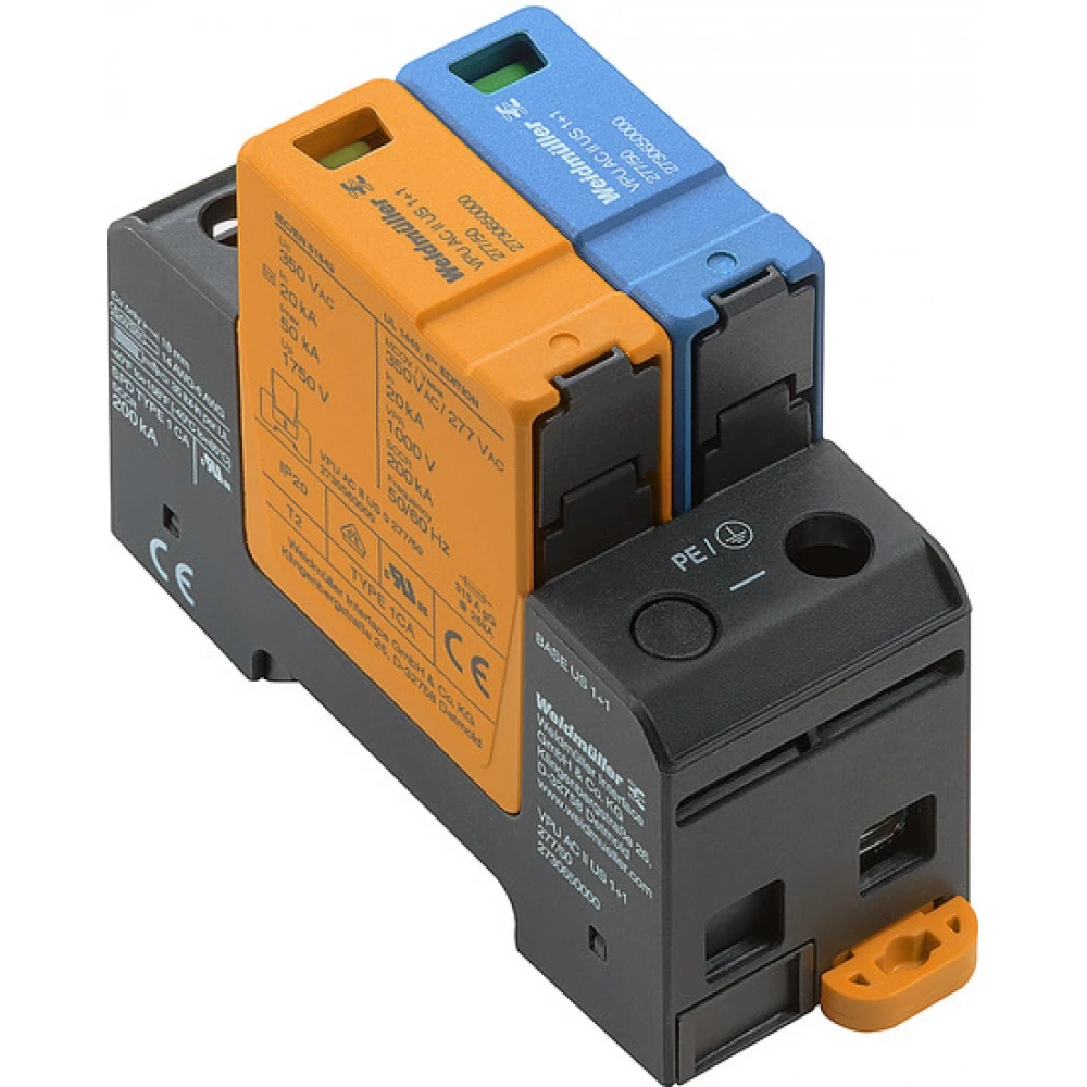 Weidmuller VPU series Surge Arrester ac (type 2), mains voltage: , low voltage network: sing