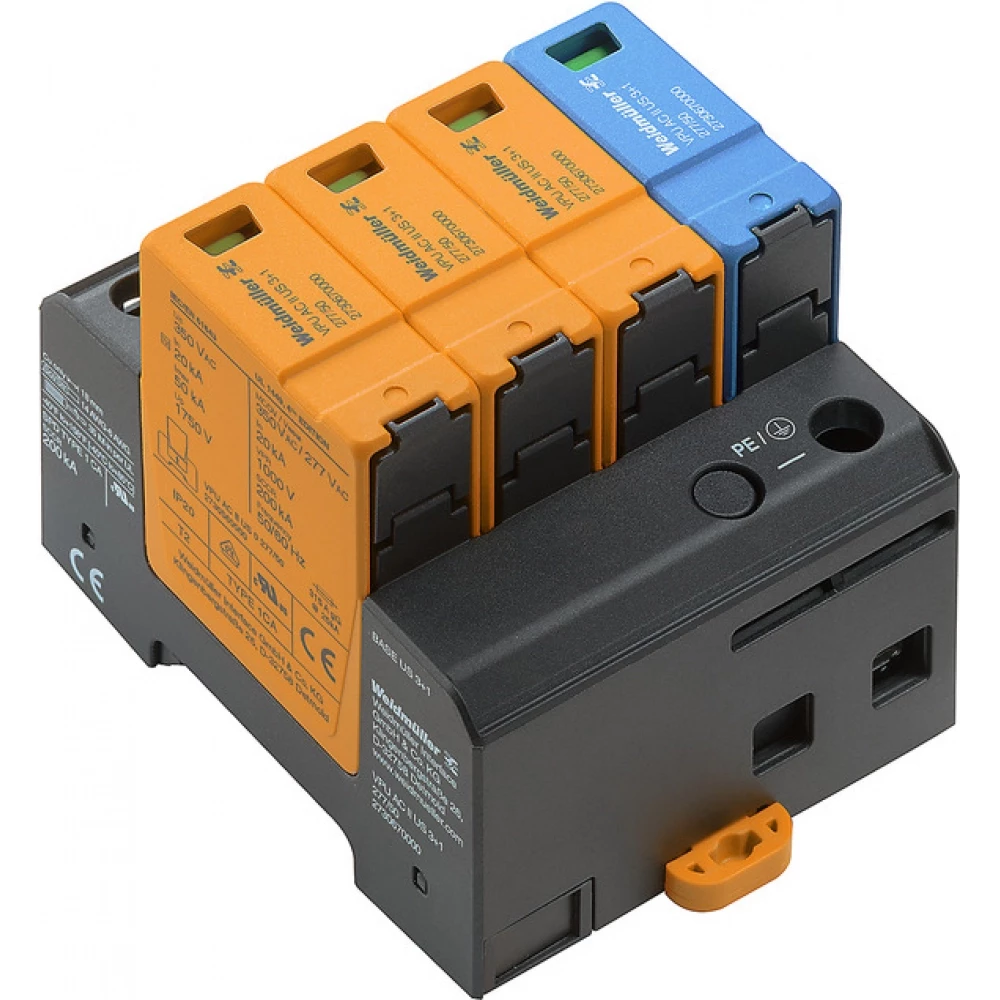 Weidmuller VPU series Surge Arrester ac (type 2), mains voltage: 277 V / 480 V, low voltage
