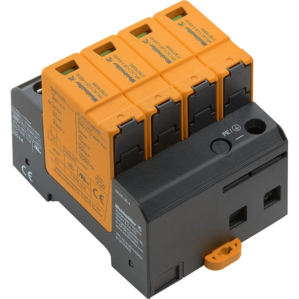 Weidmuller VPU series Surge Arrester ac (type 2), mains voltage: 277 V / 480 V, low voltage