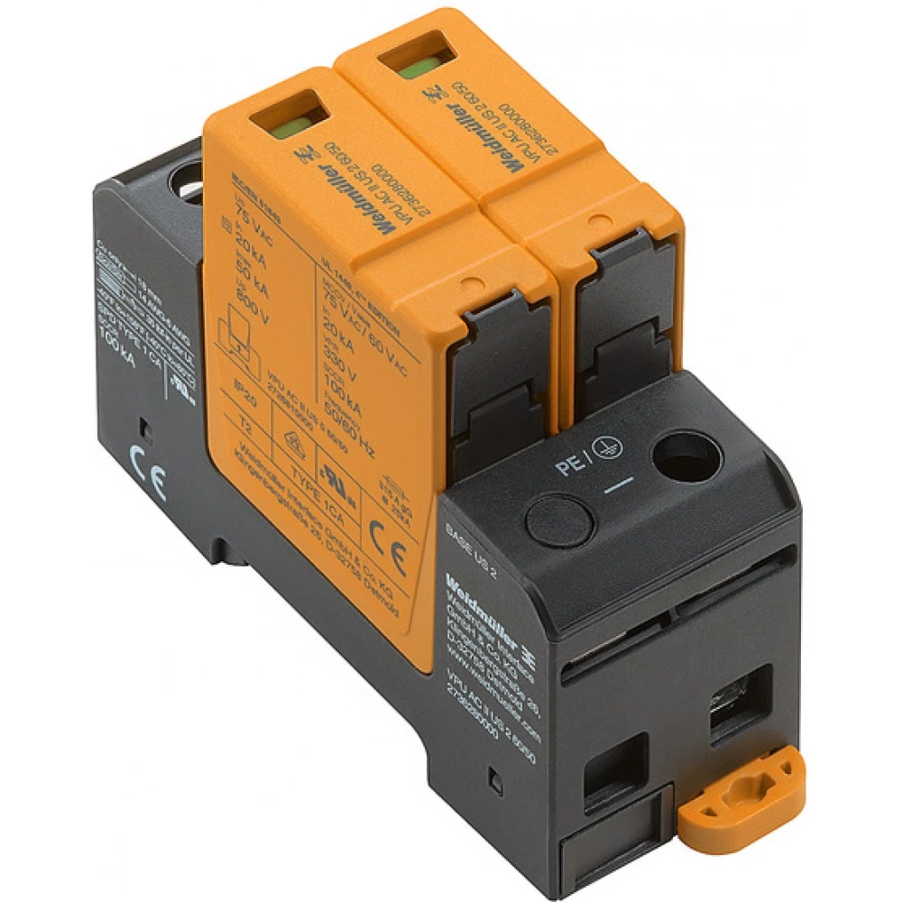 Weidmuller VPU series Surge Arrester ac (type 2), mains voltage: , low voltage network: sing