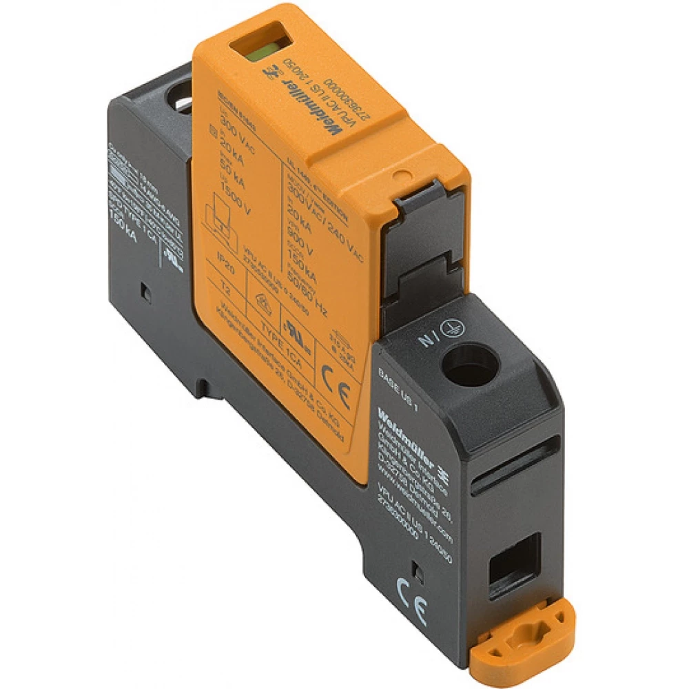 Weidmuller VPU series Surge Arrester ac (type 2), mains voltage: , low voltage network: sing