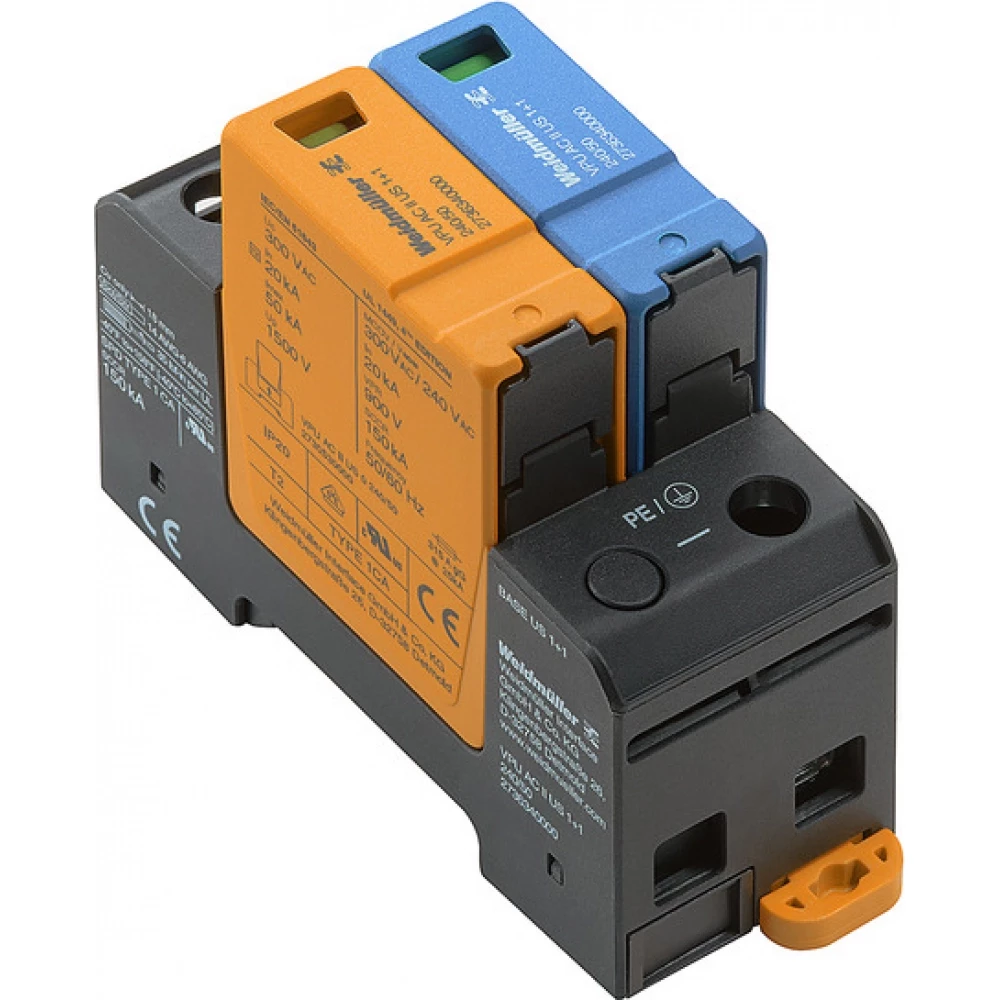 Weidmuller VPU series Surge Arrester ac (type 2), mains voltage: 240 V, low voltage network: