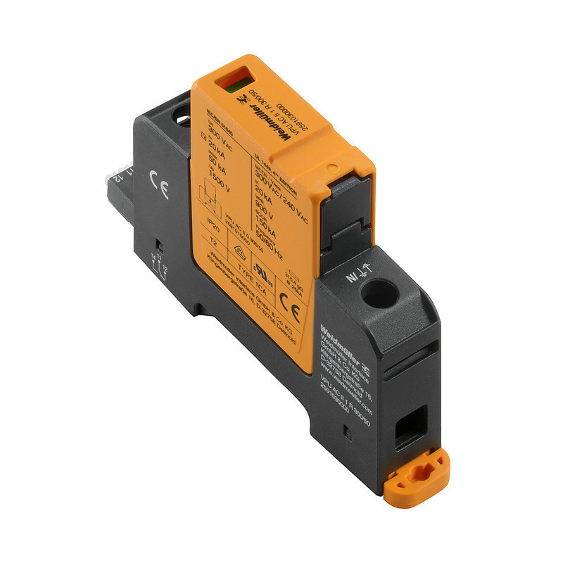 Weidmuller VPU series Surge Arrester ac (type 2), mains voltage: 230 V / 400 V, low voltage