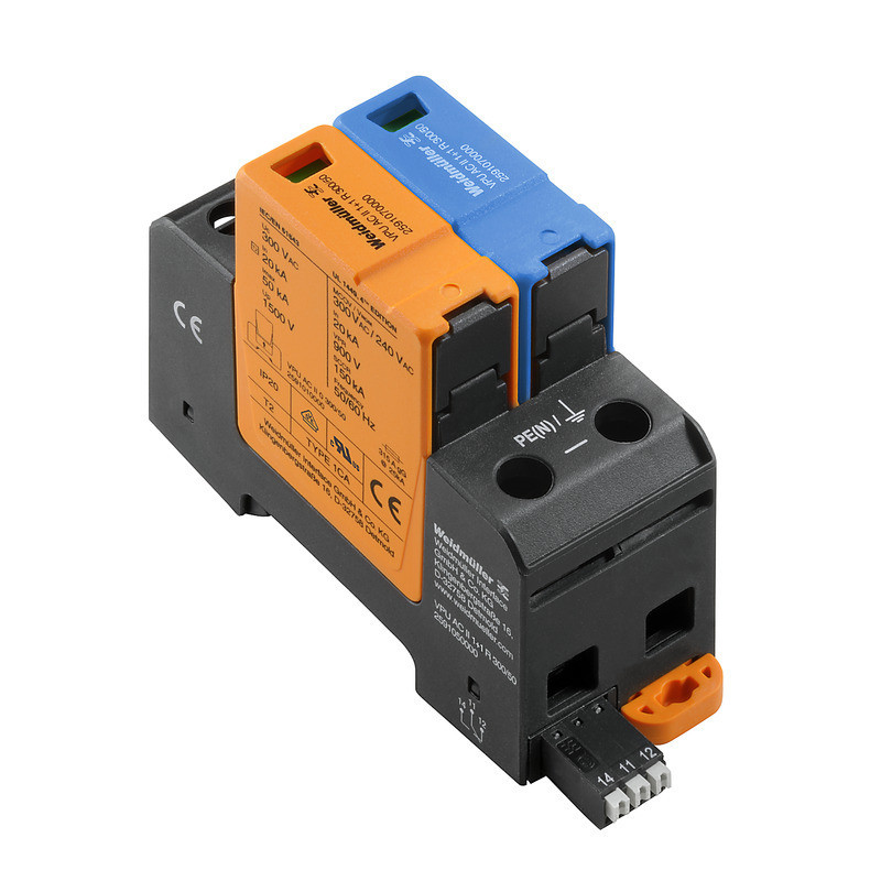 Weidmuller VPU series Surge Arrester ac (type 2), mains voltage: 230 V / 400 V, low voltage