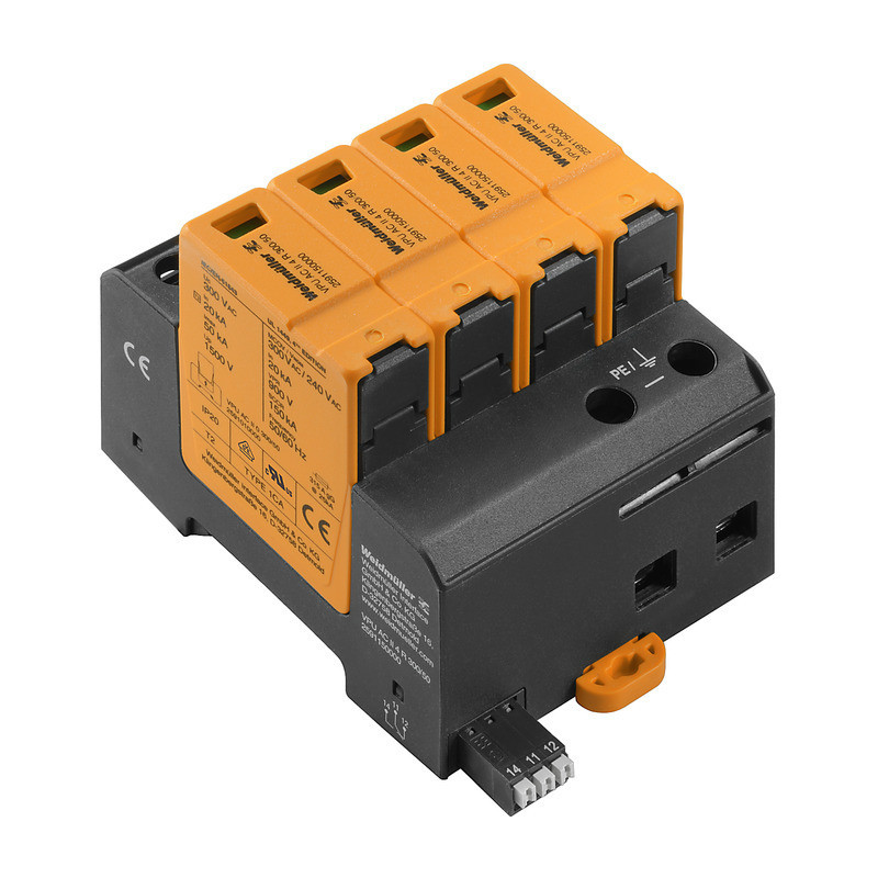 Weidmuller VPU series Surge Arrester ac (type 2), mains voltage: 230 V / 400 V, low voltage