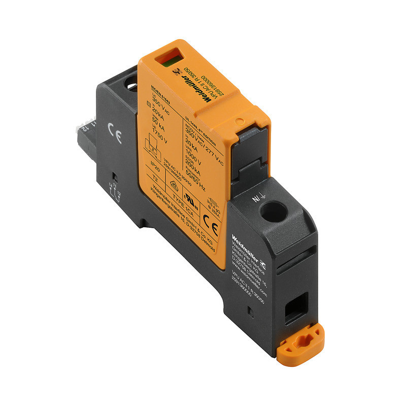 Weidmuller VPU series Surge Arrester ac (type 2), mains voltage: , low voltage network: sing
