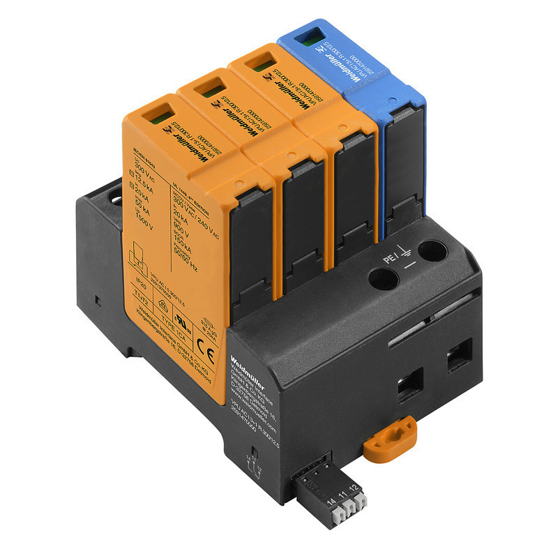 Weidmuller VPU series Combined Surge arrester ac (type 1+2), mains voltage: 230 V / 400 V, L
