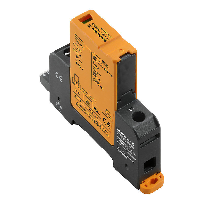 Weidmuller VPU series Combined Surge arrester ac (type 1+2), mains voltage: 400 V / 690 V, L