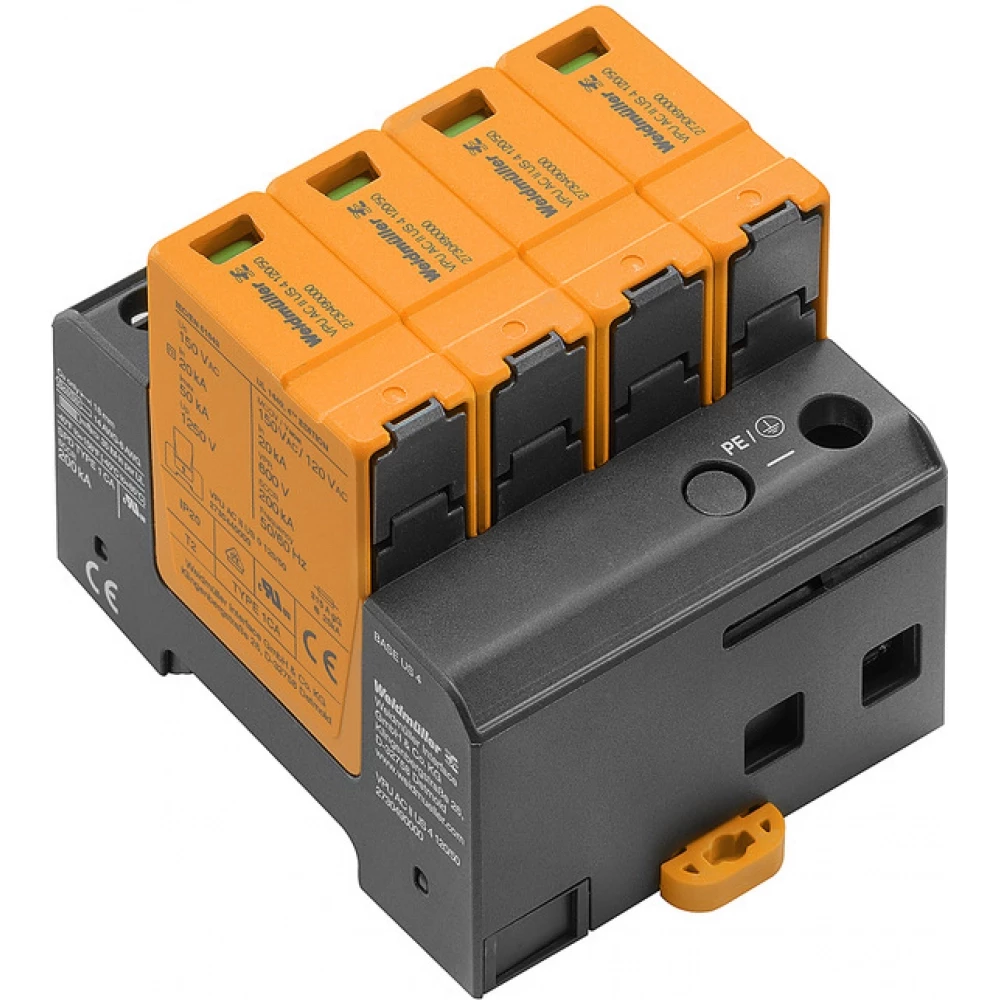 Weidmuller VPU series Surge Arrester ac (type 2), mains voltage: 120 V / 240 V, low voltage