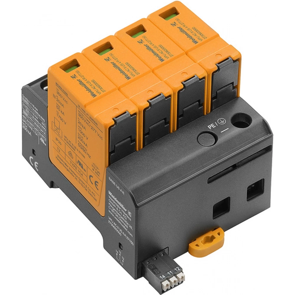 Weidmuller VPU series Surge Arrester ac (type 2), mains voltage: 277 V / 480 V, low voltage