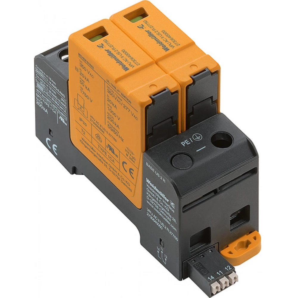 Weidmuller VPU series Surge Arrester ac (type 2), mains voltage: , low voltage network: sing