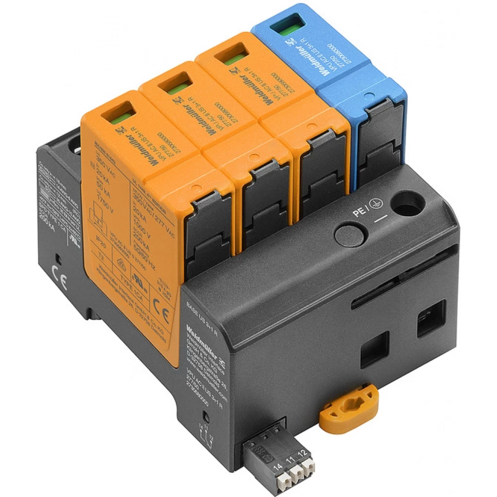 Weidmuller VPU series Surge Arrester ac (type 2), mains voltage: 277 V / 480 V, low voltage
