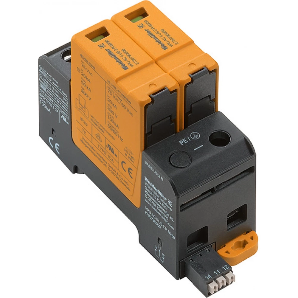 Weidmuller VPU series Surge Arrester ac (type 2), mains voltage: , low voltage network: sing