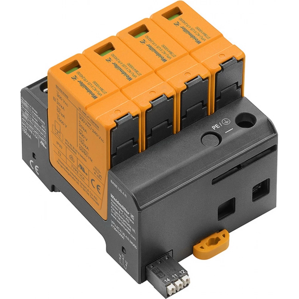 Weidmuller VPU series Surge Arrester ac (type 2), mains voltage: 230 V / 400 V, low voltage